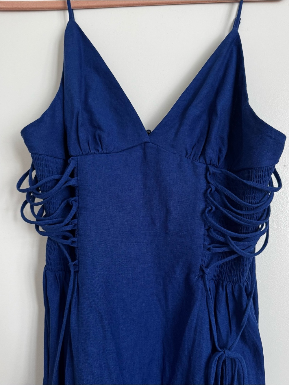 FARM Rio Royal Blue Spaghetti-Strap Midi Dress - Picture 3 of 10